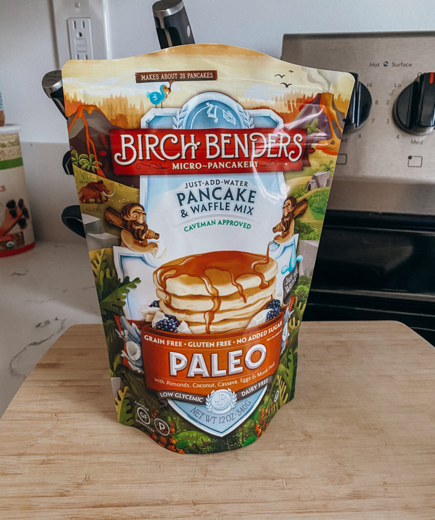 birch benders micro-pancakery paleo grain free gluten free pancake mix morning breakfast sitting on kitchen countertop