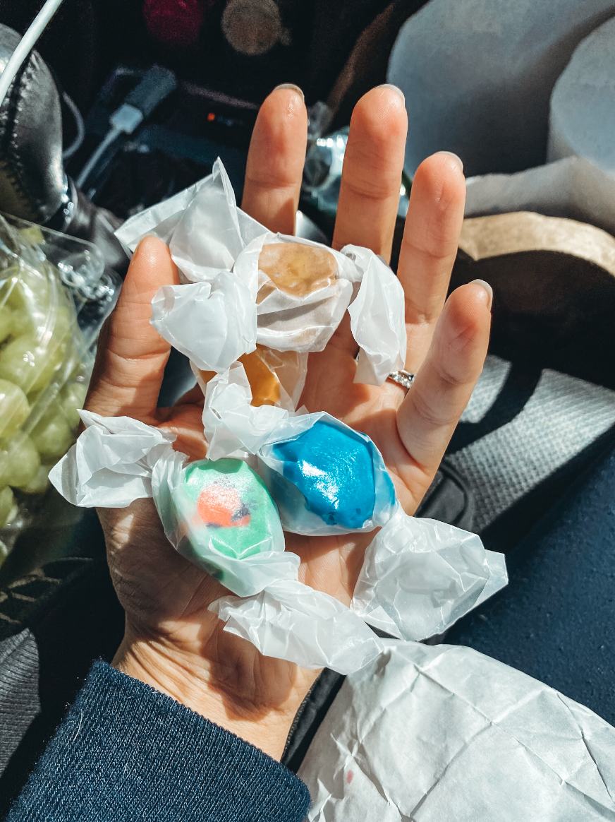 Salt Water Taffy from Crill's Morro Bay - Chocolate Peanut Butter, Orange, Blueberry, Watermelon flavors